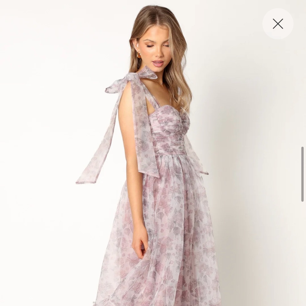 Petal & Pup Floret Midi Dress - Dark Purple SMALL